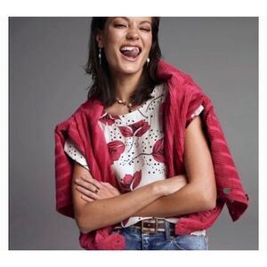 CAbi Whimsy Floral Boxy Fit Top Size XS